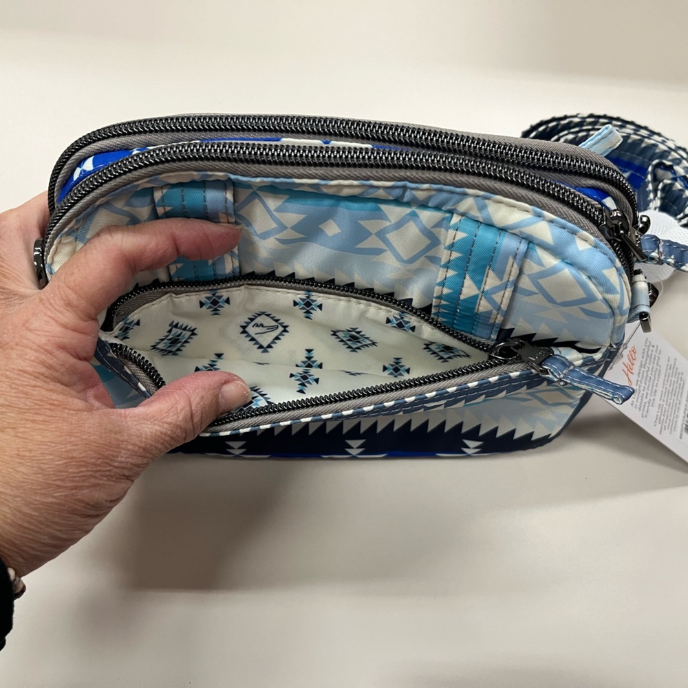 LUG Guild Collection Super Coupe 2 Crossbody Bag NWT
Color: Southwest Geese Blue - Picture 3 of 7
